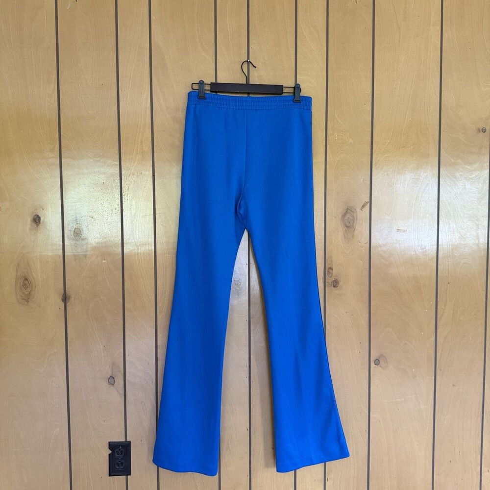 GUCCI blue red webbing trims flare cropped track pants Women’s Medium Pleated - Picture 3 of 16